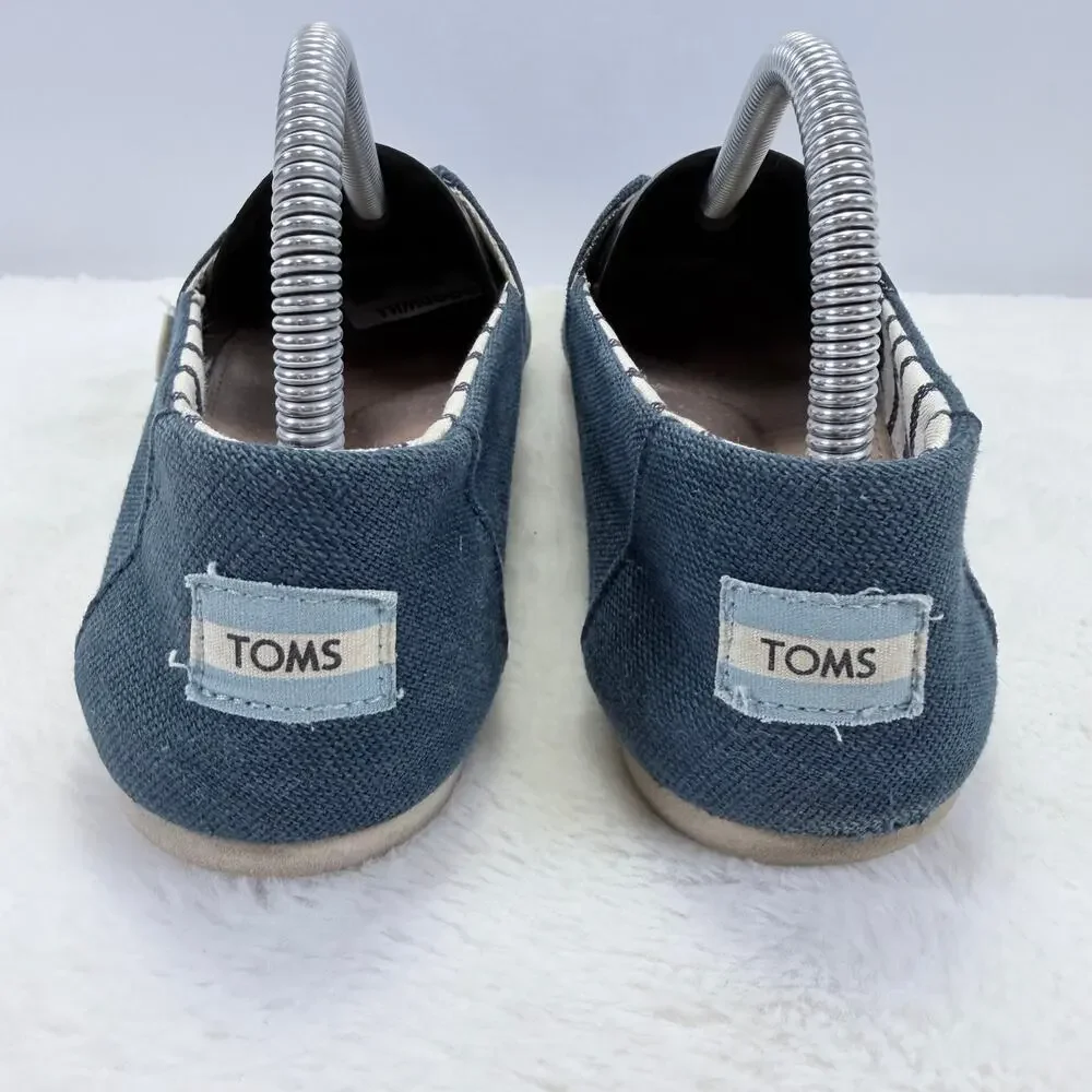 TOMS Alpargata Heritage Canvas Slip-On Flats Majolica Blue Women’s Size 9